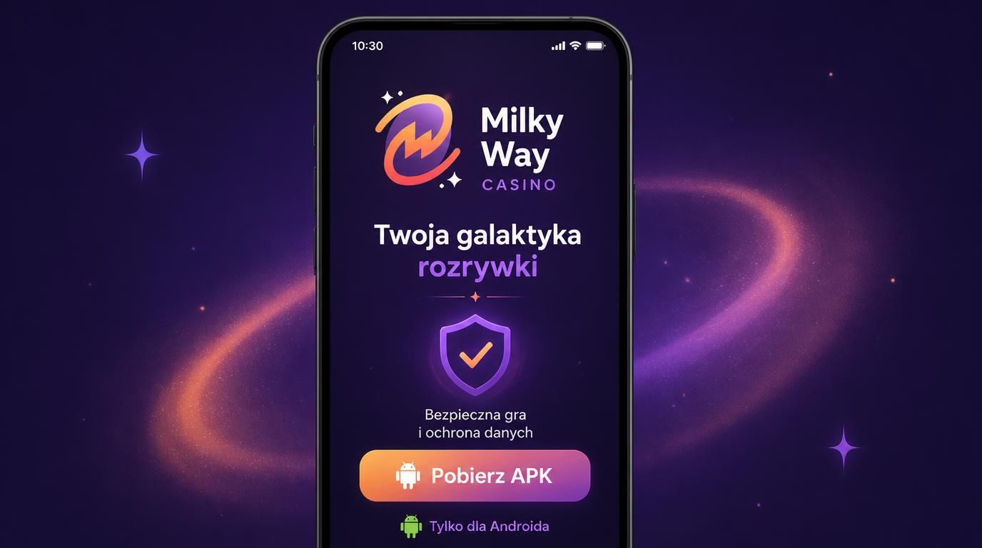 telefon z aplikacją, przycisk „Pobierz APK” i ikona ochrony
