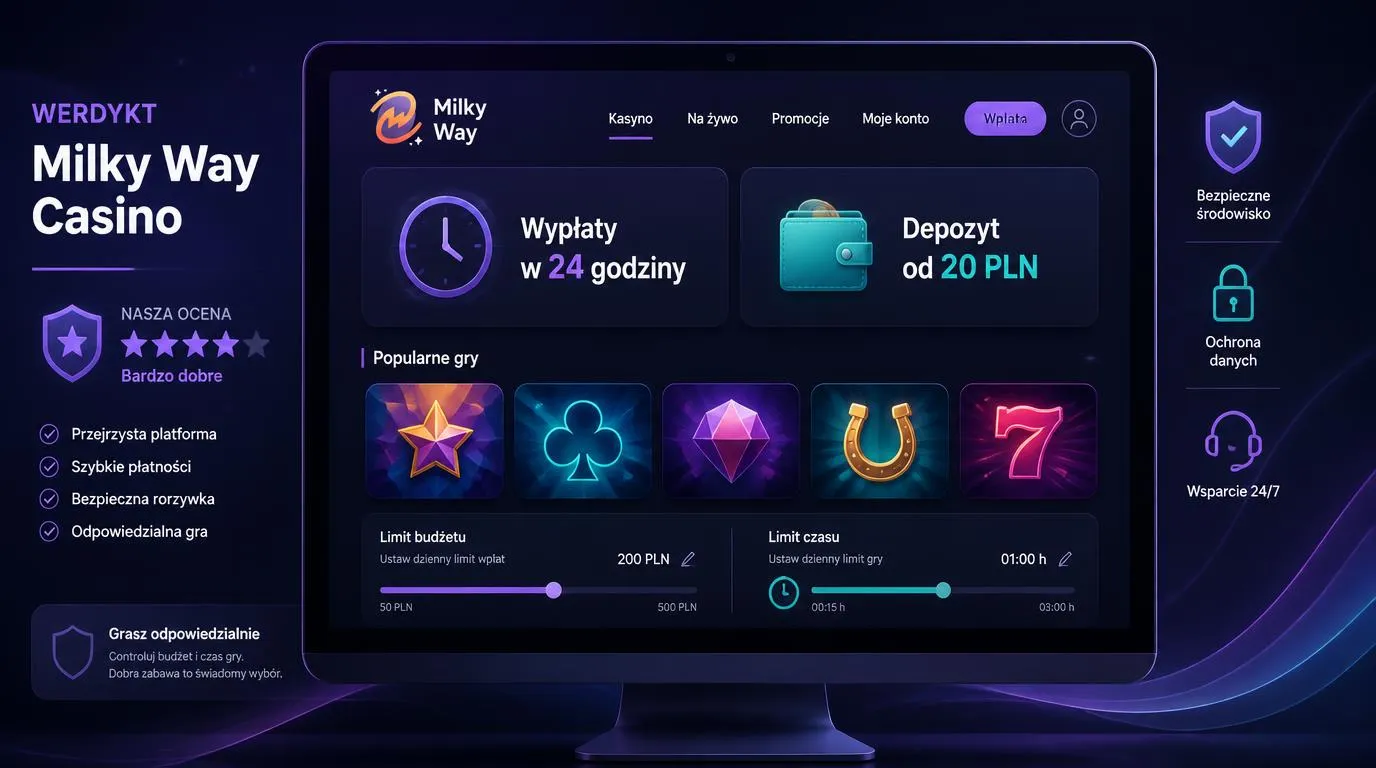Panel kasyna online z wypłatą w 24 godziny, depozytem 20 PLN i kafelkami gier